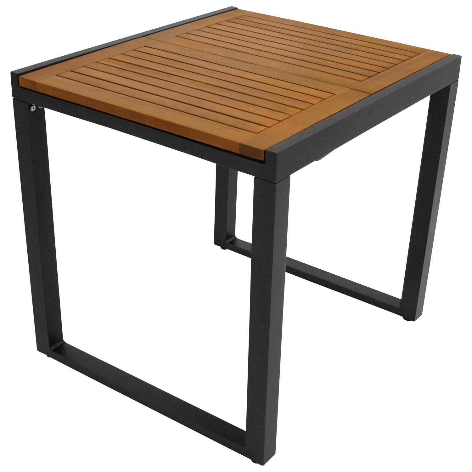DEGAMO Gartentisch Balkontisch ausziehbar RIVELLO 80/120x70cm, Aluminium anthrazit + Akazienholz geölt, Outdoor, FSC®-Zertifiziert
