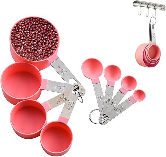 Measuring Cups and Spoons Set 8PCS Measuring Spoons Set Plastic for Dry