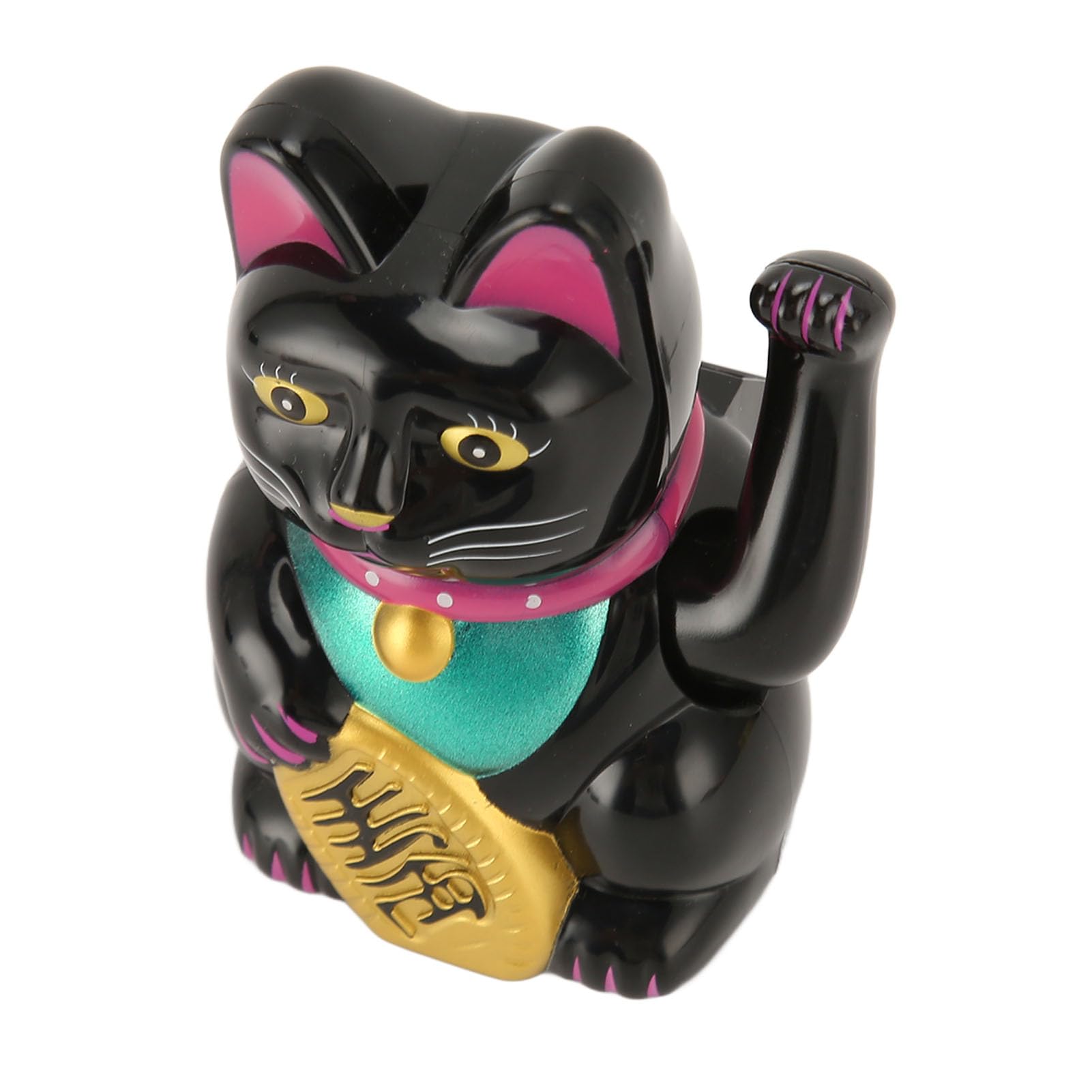 Solar Powered Cute Waving Cat, Adorable Solar Lucky Fortune Cat Brignt Color for Business (Black MLY23056 5)