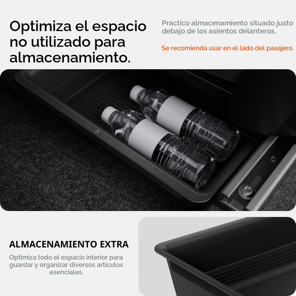 Spigen Organizador de caja de almacenamiento debajo del asiento (edición de carbono) diseñado para Tesla Model Y 2022-2021