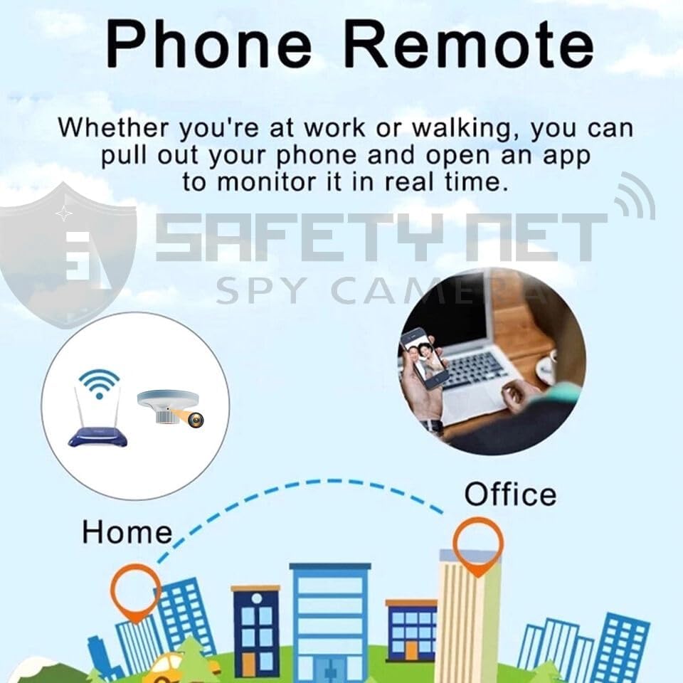 Image of SAFETYNET 1080P Full HD WiFi Security Camera | 24 /7 Continuous Power | iWFCam App Live View | Motion Detection | Loop Recording | Mobile & PC Monitoring (LAMP Holder)