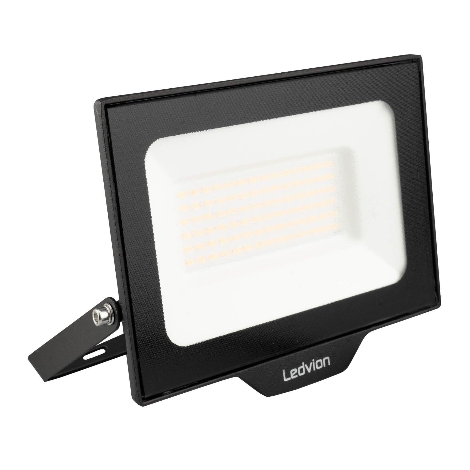 Ledvion 6000K - Led Floodlight, Incl. 0.5M Cable, 50 Watt, 6000 Lumens, Ip65 Waterproof, Incl. Quick Connector