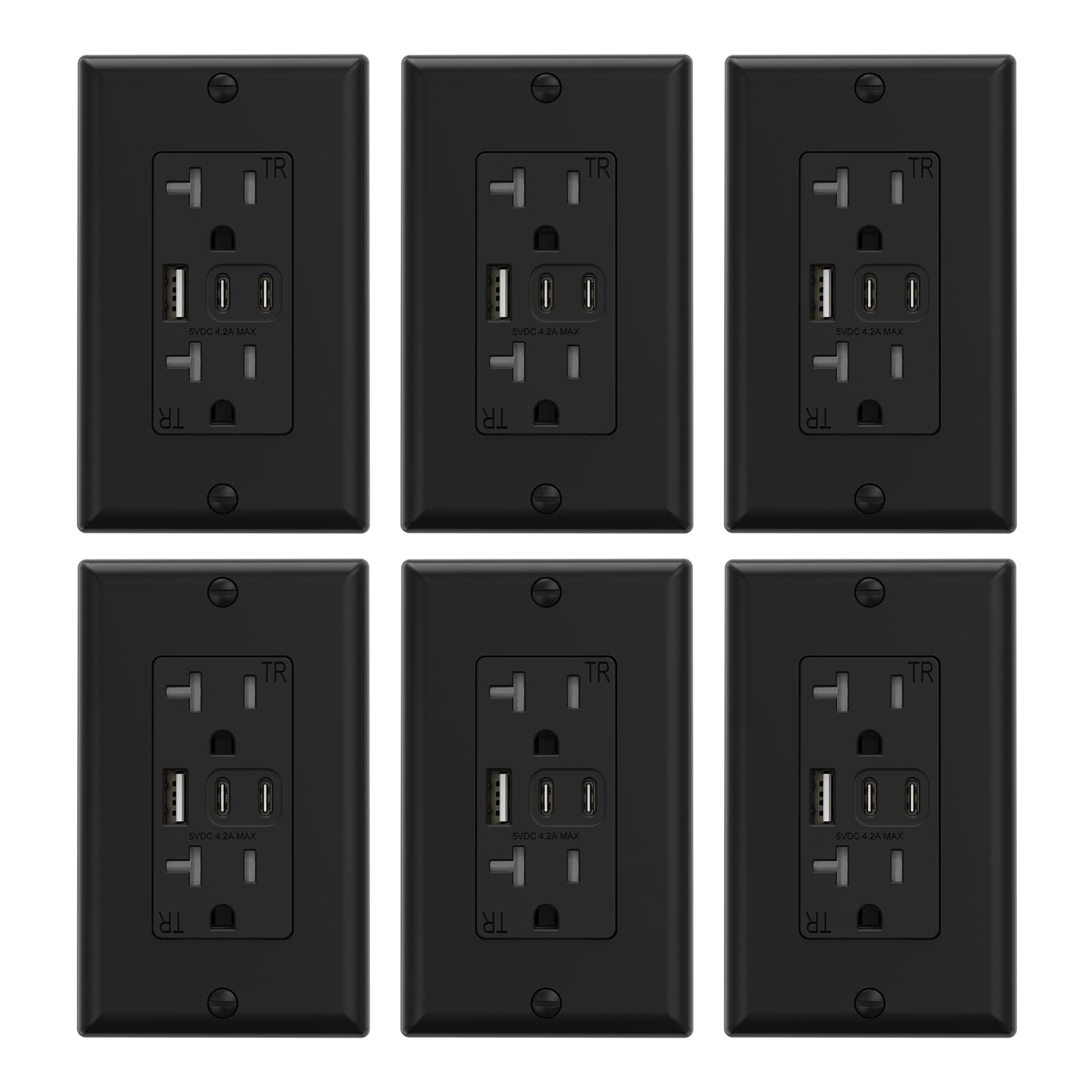 ELEGRP 2-Pack USB Outlet with 3 USB Ports -16 ELEGRP 2-Pack USB Outlet with 3 USB Ports -16