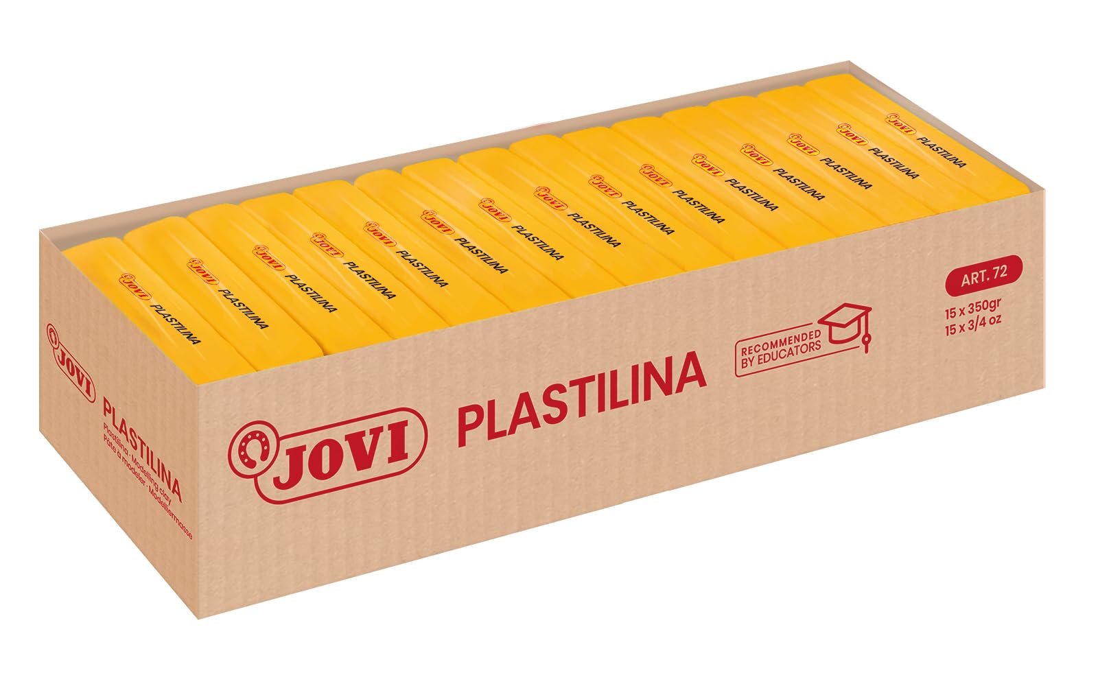 Jovi - Pudełko 100% roślinnego ciasta do zabawy, 15 x 350 g granulek, ciemnożółte, bezglutenowe (7203)