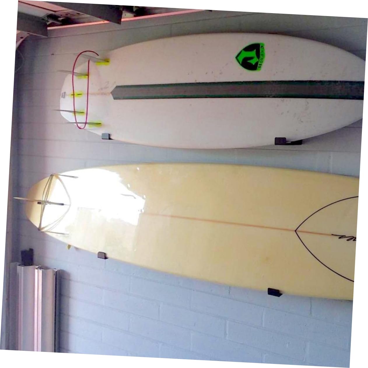 NAMOARLY 3sets Home Surfboard Fixing Hook Wall-Mounted Hanger Foam-Padded Long-Service Life Safe Stable for 2pcs*3