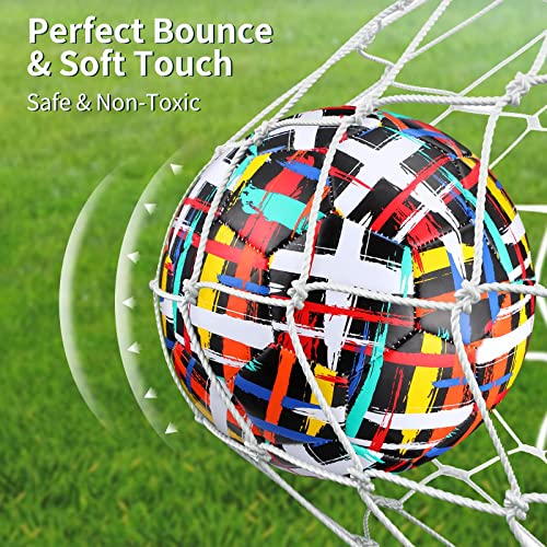 Hydren 2 Pack Soccer Balls Size 5 Soccer Ball Size 4 Size 3 Kids Soccer Ball Toddler Soccer Ball Youth Soccer Ball For Youth With Pump Official Soccer Ball For Game Training (Stripe Style, Size 4) #TOP4