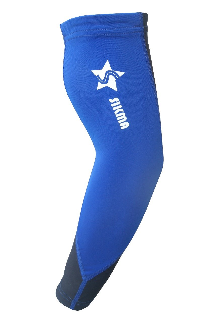 Sikma Men's Blue Cycling Arm Warmers Sleeves Uv Sun Protection Lycra Arm Cuff Sleeves (, L/Xl)