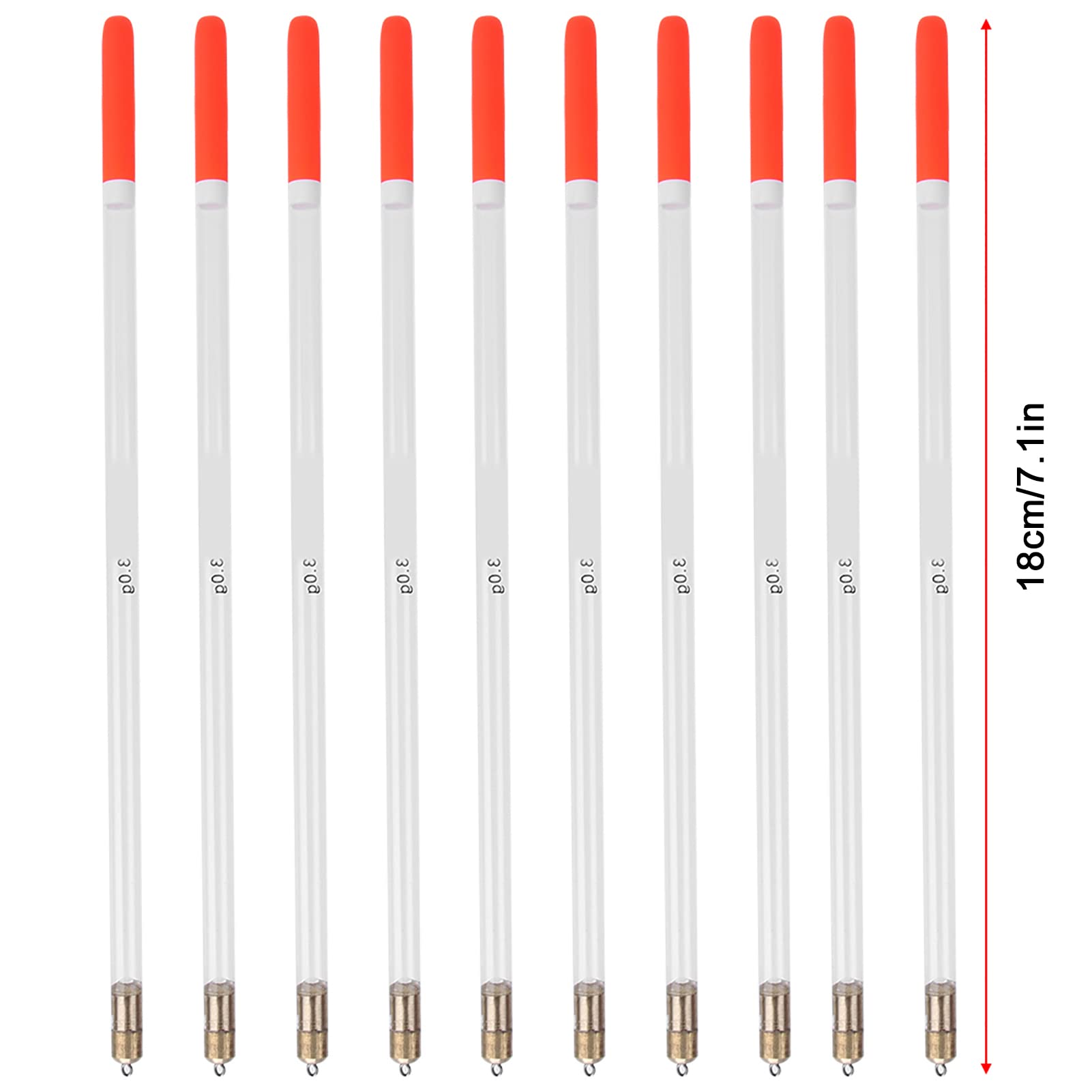 Fishing Bobber Kit, Fishing Float Bobber, 10 St Trwałe plastikowe pływaki wędkarskie Bobber Stick Tube Multi Purpose Fish Feed Baits Accessories Kit (2.0 Przezroczysty)