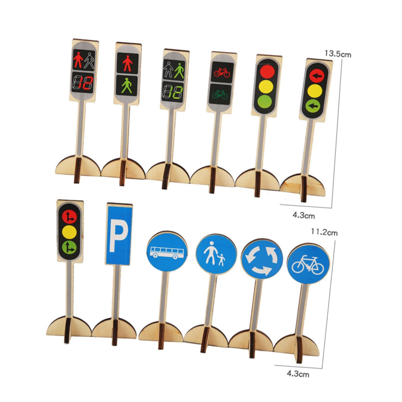 GARVALON Giocattolo Stradali in Legno per Bambini, Set 30, Gioco di Simulazione Sicuro per Veicolare e Apprendimento Precoce