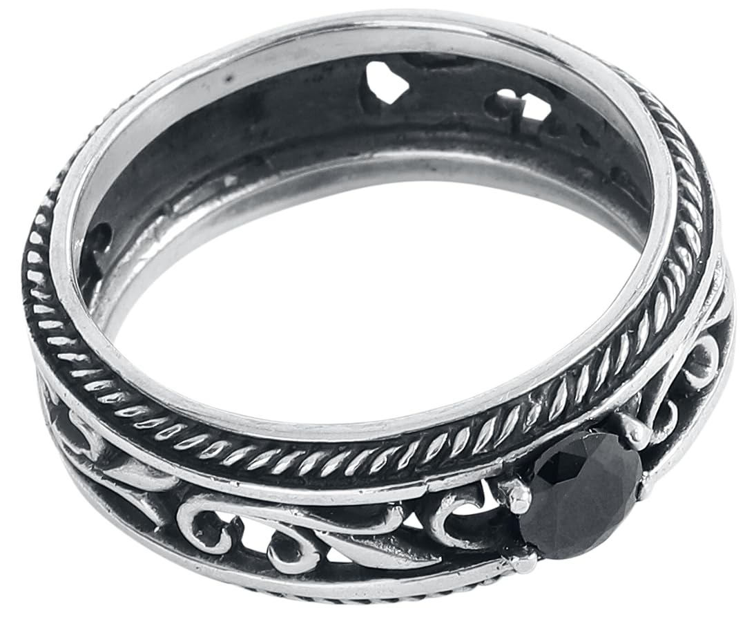 etNox Princess Donna Anello nero/argento argento 925