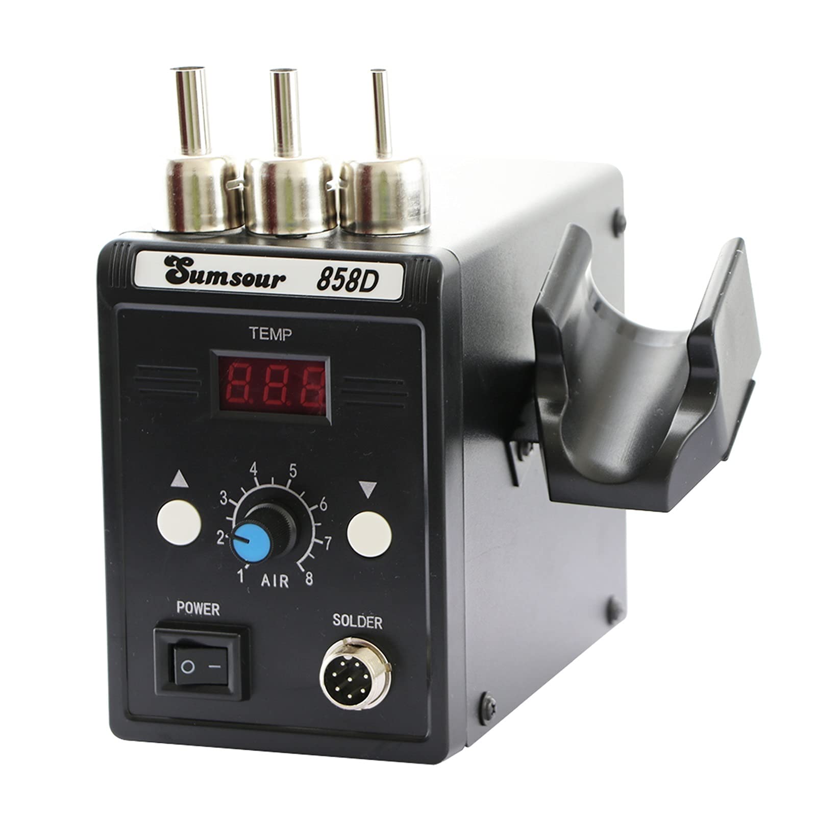 Stacja Lutownicza Lutowanie ciepła 85. 8D 700W. Wyświetlacz cyfrowy BGA. Przeróbka stacja lutownicza pistolet dmuchawy gorącej powietrza(Silver)