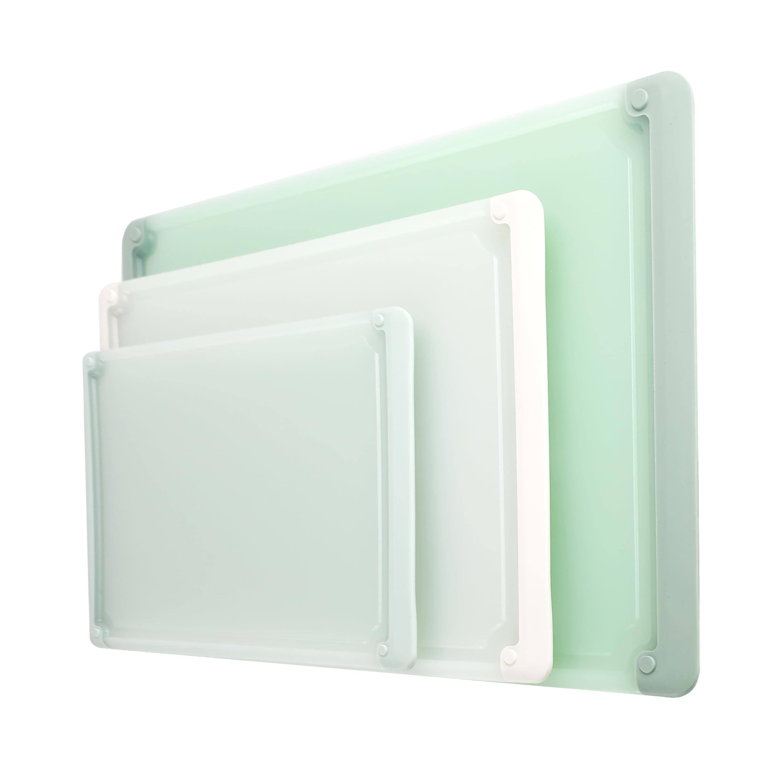COOK WITH COLORExtra Large Cutting Board Set, Jumbo-Sized Boards with Rubber Border for Enhanced Cooking Experience, 3-Piece, Mint