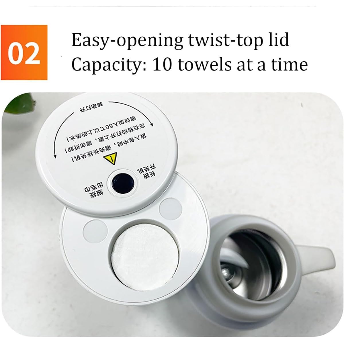 Mini scaldasalviette portatile, 45 W, riscaldamento rapido in 5 secondi, capacità 10 asciugamani, capacità del prodotto 180 ml, per hotel, saloni di bellezza e case