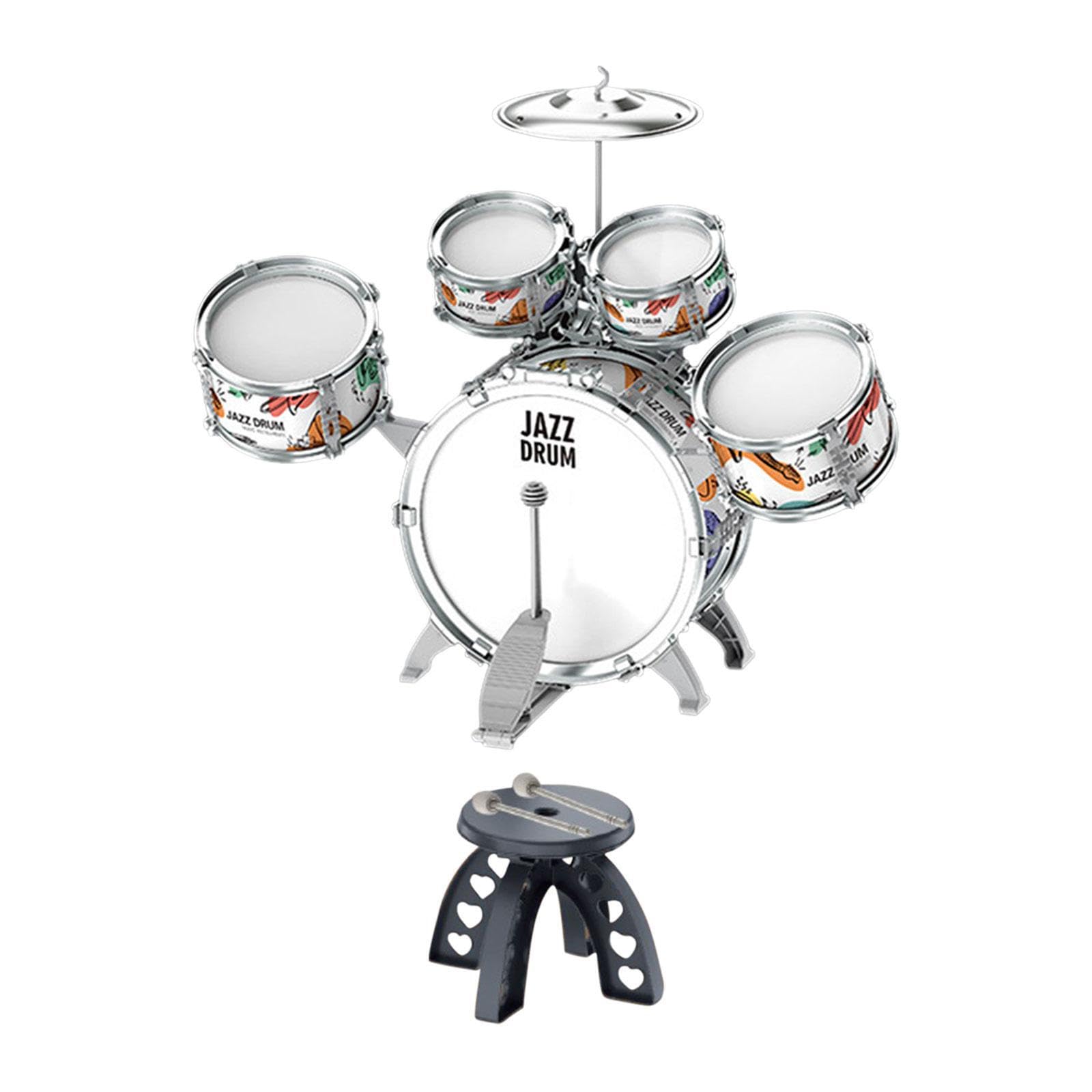 Schlagzeug Sets für Anfänger mit Hocker – Ideal zum Üben von Spielfertigkeiten zu Hause – Geburtstagsgeschenk für junge Musiker – Partygeschenk – Gastgeschenk, Stil B