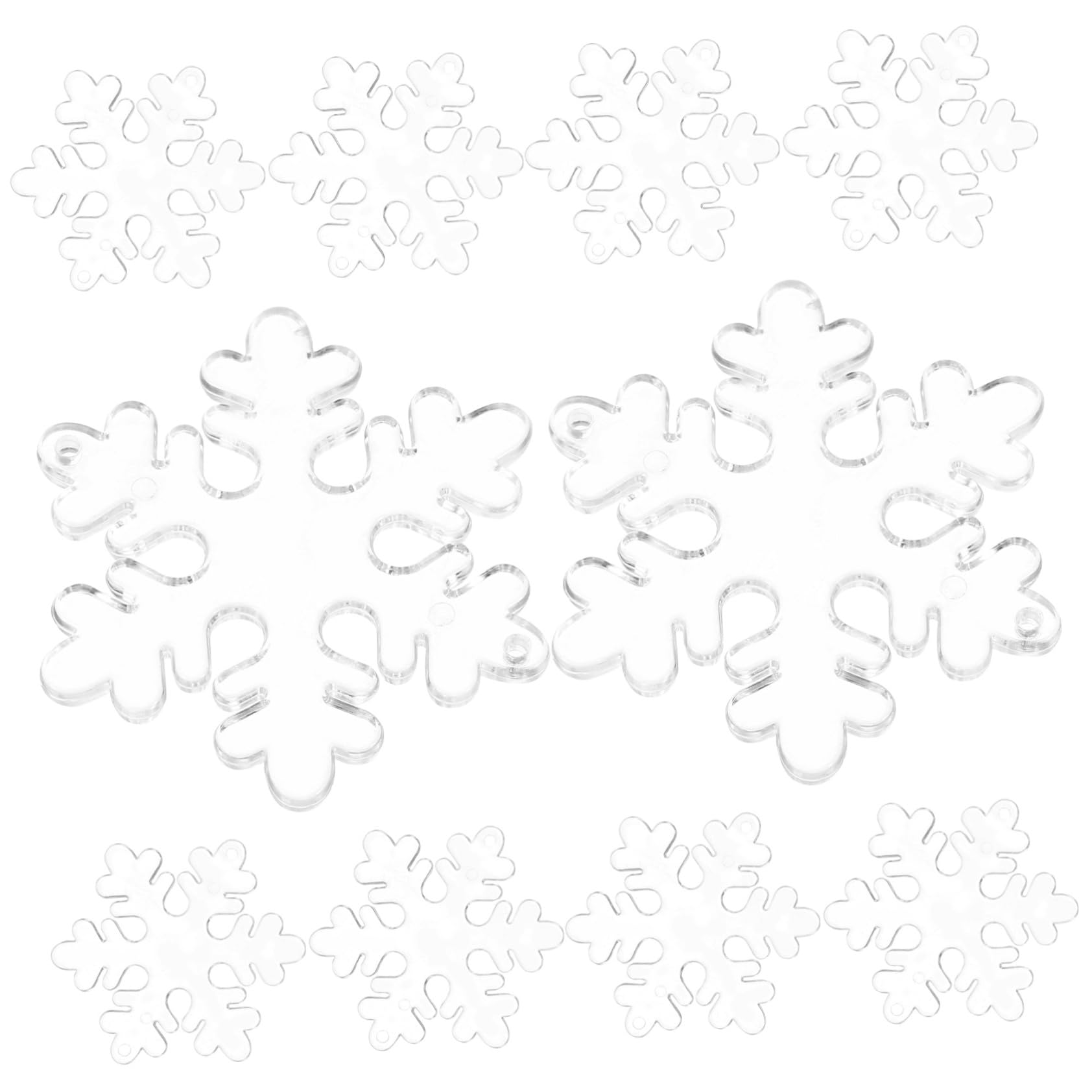 Alipis 500 Pièces Flocon De Neige Transparent Pendentifs d'arbre De Noël Décor De Flocon De Neige Suspendu De Noël Ornements Clairs De De e Ornement d'arbre De Acrylique