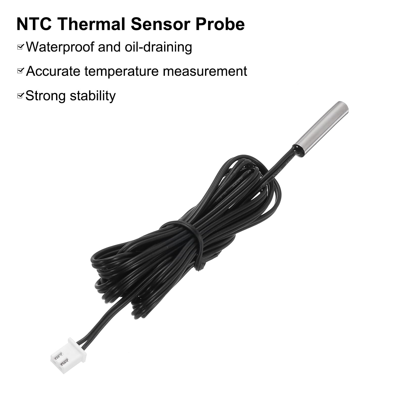 QUARKZMAN 3 sztuki 5K NTC sonda z czujnikiem temperatury, niklowana, czuła miedź, czujnik temperatury 78,7 cala, cyfrowy kabel przedłużający, czujnik temperatury do urządzeń elektrycznych