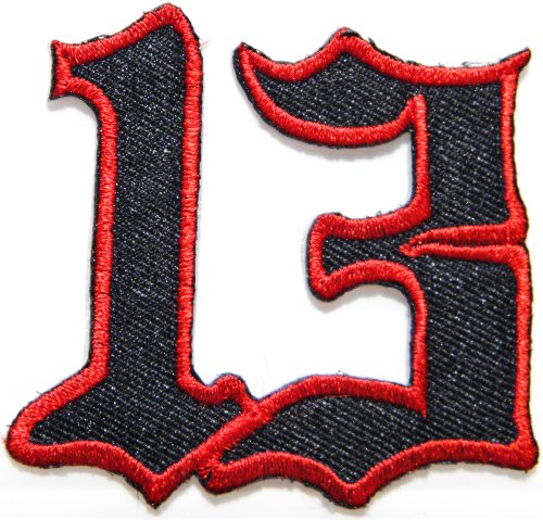 Lucky Number 13 Biker Motorcycles Jacket T-shirt Patch Sew Iron on Embroidered