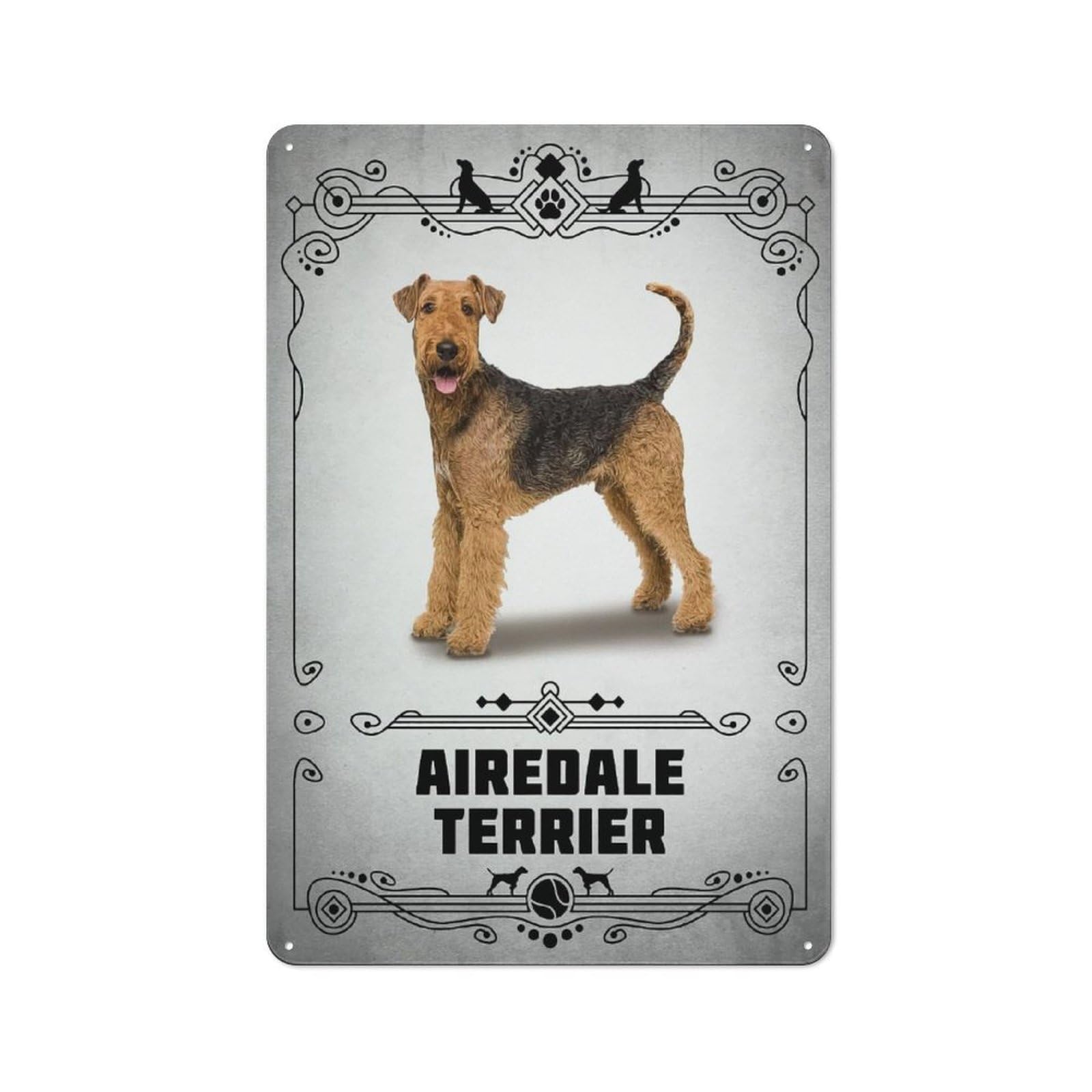 Junmoney Style-21 Airedale Terrier Garden Room Metal Sign 30X20cm, Vintage Shed Wall Decor For Conservatory, Home Bar Or Utility Room