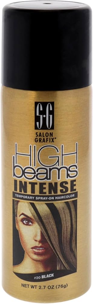 high beams Intense Temporary Spray on Hair Color Black 2.7 Ounce