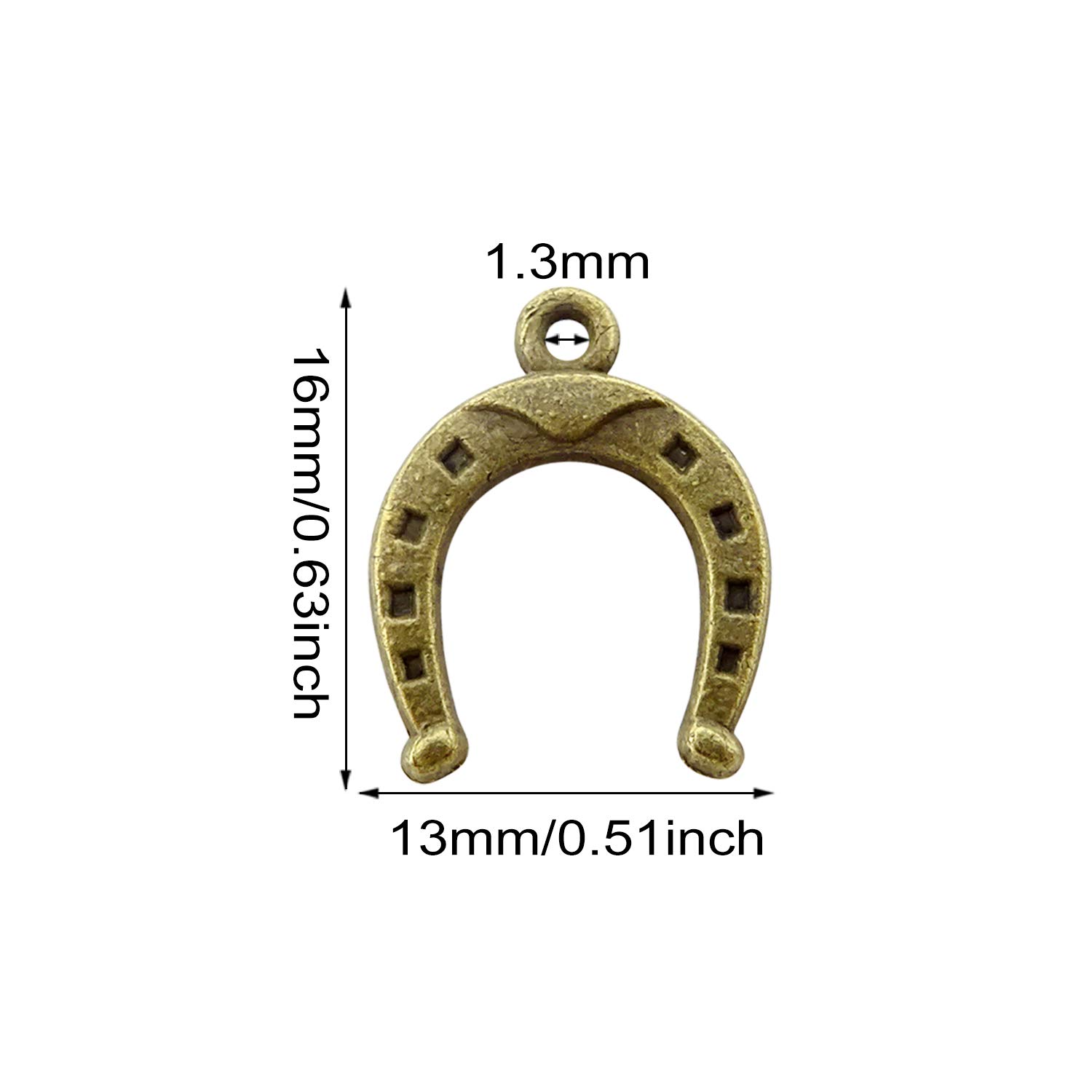 Honbay 80PCS Alloy Horseshoe Charms Pendant DIY Craft Jewelry Making Accessory