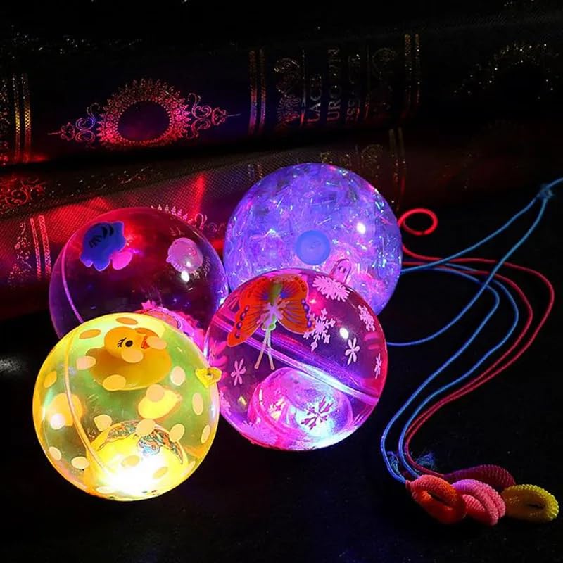 Inaaya Light Up Glitter Balls Flashing Bouncing Sparkle Ball Kids