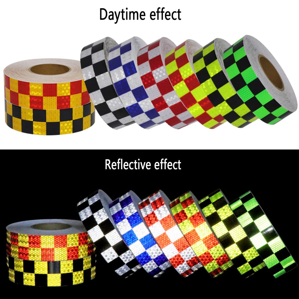 Cinta de señalización de peligro, Cinta Reflectante de Advertencia Seguridad Multicolor 5cm x 50m(Red+white)