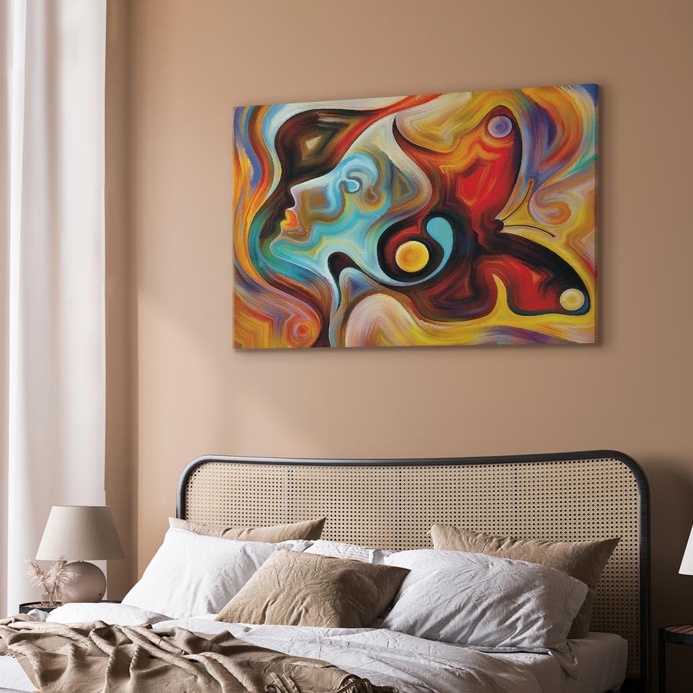 murando Quadro coloratoes Viso 120x80 cm 1 pezzo Stampa su tela XXL Immagini moderni Murale Fotografia Grafica Decorazione da parete Ritratto Astratto come dipinto h-B-10023-b-a