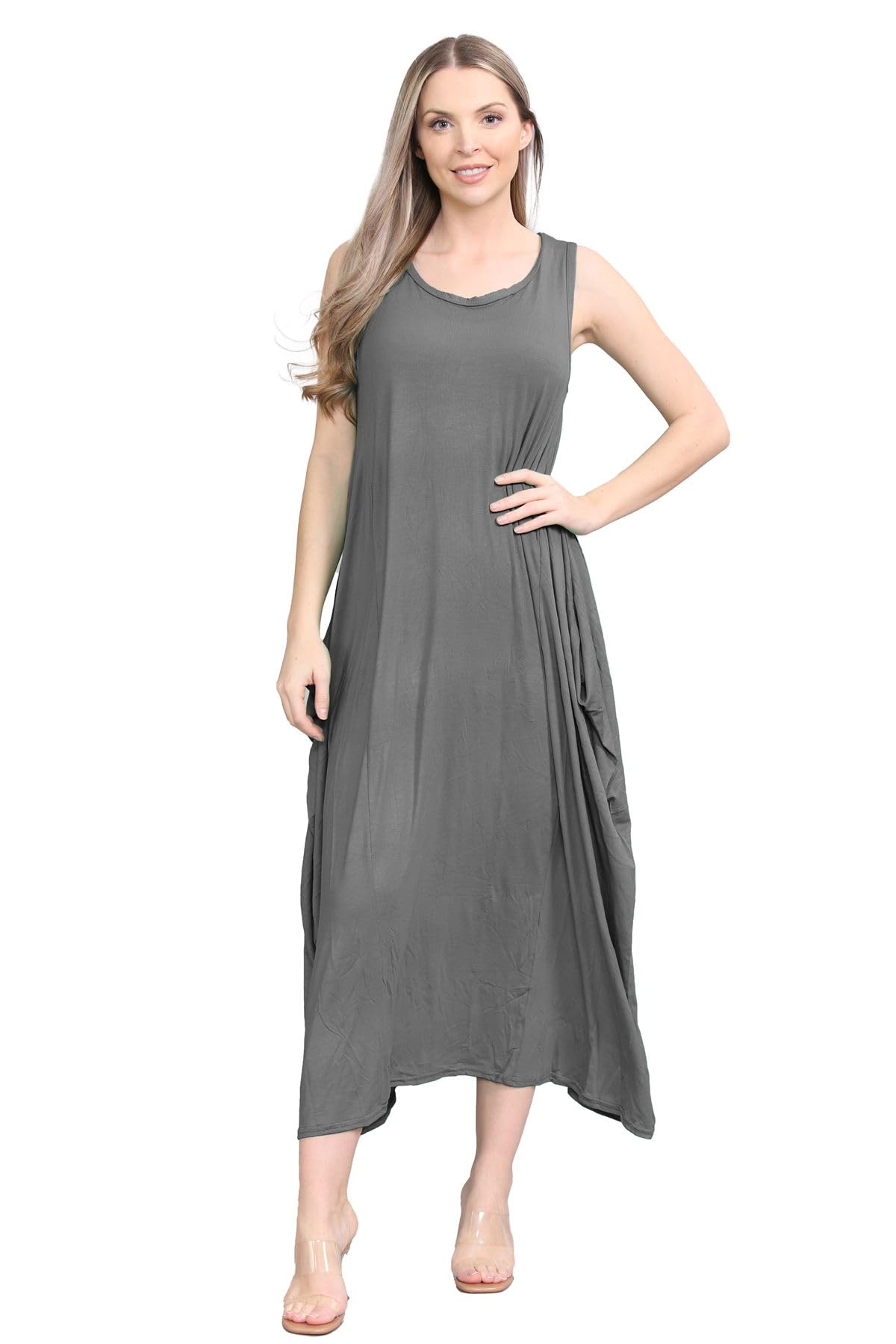 Camiseta de manga corta para mujer gris oscuro con elegante diseño de tulipán italiano talla 44-46 8