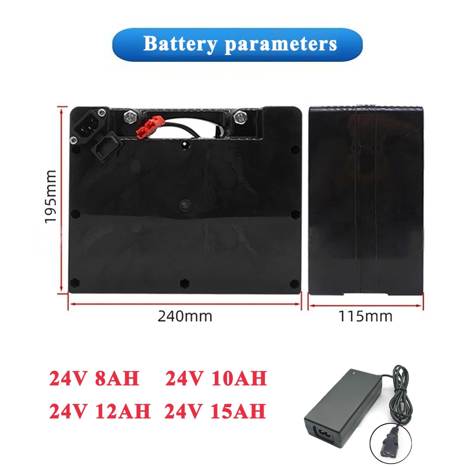Batería para Silla De Ruedas Eléctrica De 24 Voltios, Batería De Iones De Litio De 24 V 8 Ah 10 Ah 12 Ah 15 Ah, Batería De Repuesto De 24 V, Conector Anderson Rojo Estándar.