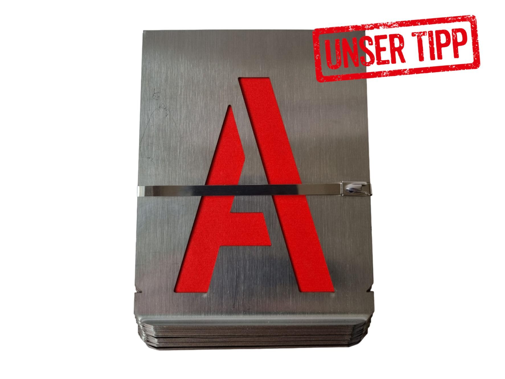 Buchstaben Schablonen Set A-Z | 200 mm - 20 cm | Rostfreier Edelstahl | Einzelne Signierschablonen für Präzise Markierungen | Langlebig & Wiederverwendbar | Margreiter Technik