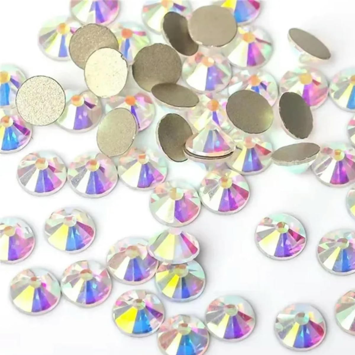 CIVIOOH Glitter Crystal AB Non-Hotfix Rhinestones SS3-SS50 FlatBack Strass Fabric Garment Nail Art Rhinestones Decorations