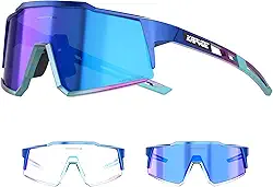 KAPVOE Óculos de sol para ciclismo fotocromáticos MTB Clear Mountain Bike Transition para homens e mulheres…