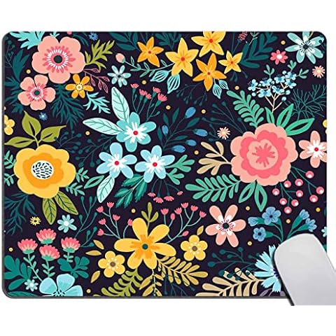 Blooming Flowers Customized Rectangle Non-Slip Rubber MousePads for Office Home Laptop, Computer Mouse Pad for Wireless Mouse, 9.5"x7.9"x0.12" Inch(240mm x 200mm x 3mm) Cover