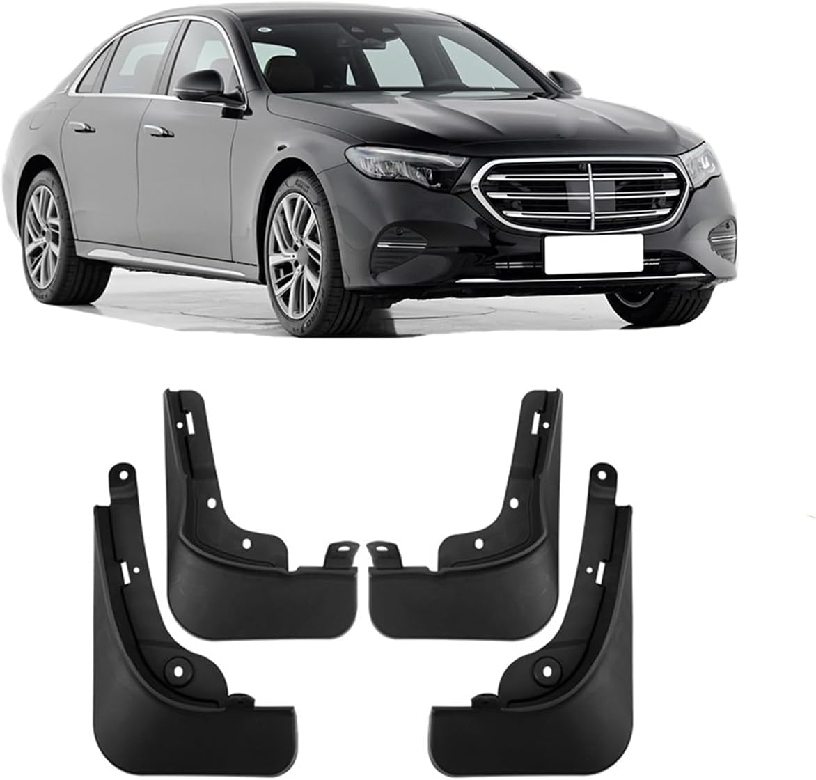 Car Mudguard Mud Flaps for B-ENZ E-Class/E-Class Sport 2024+ Molded Custom Front and Rear Mudflaps Splash Guards Flares Kit 4-PC Auto Accessories,Send 1 Car Wash Towel,E_Class
