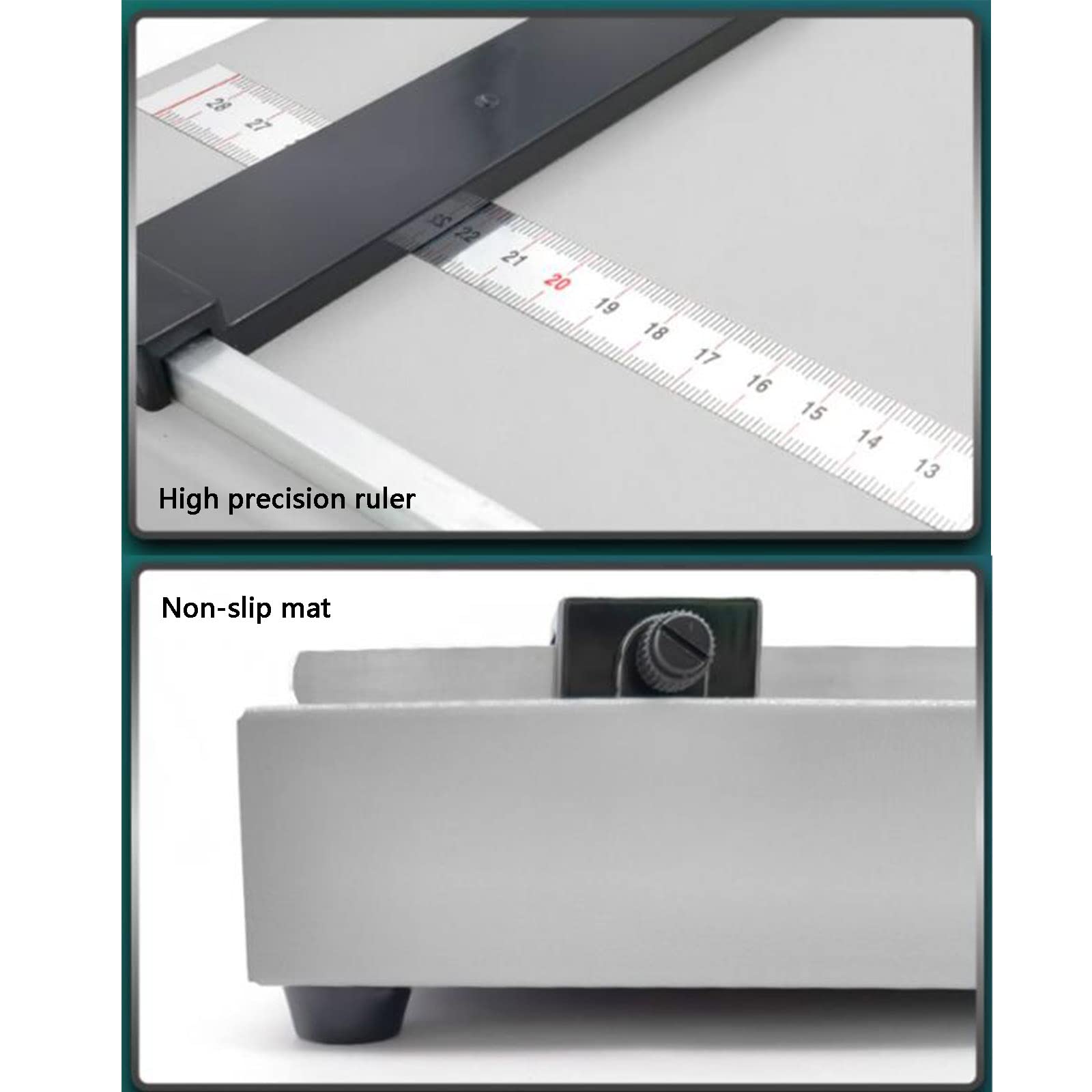 Piegatrice manuale per carta A3/A4, cartella da scrivania in metallo resistente con righello di posizionamento, per carte, opuscoli, foto