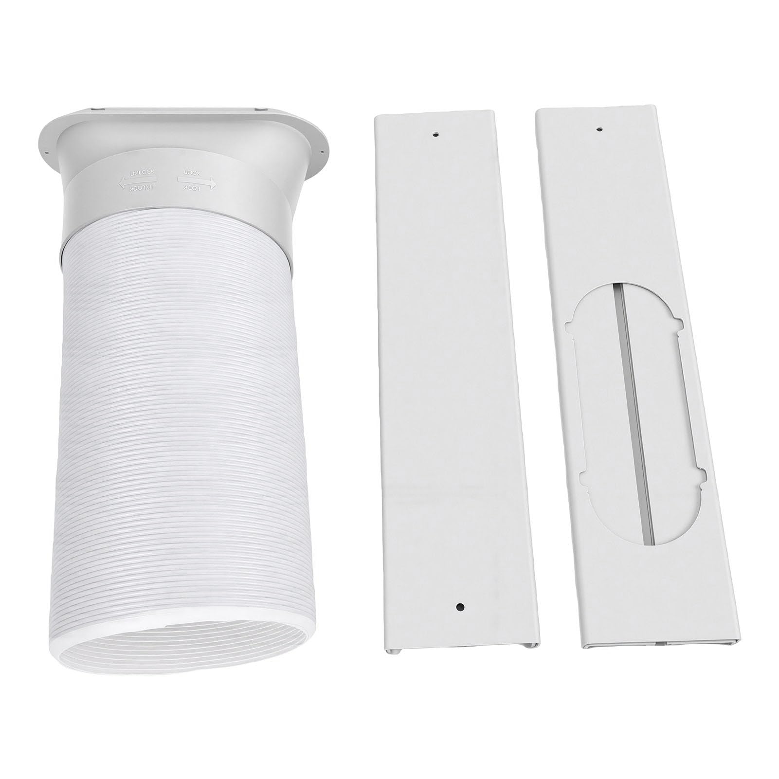 ViaGasaFamido Kit di Ventilazione AC con Porta Scorrevole per | Piastra di Tenuta per Finestra Regolabile, con Tubo di Scarico da 59 Pollici, Design a Tenuta Stagna con Striscia di Tenuta