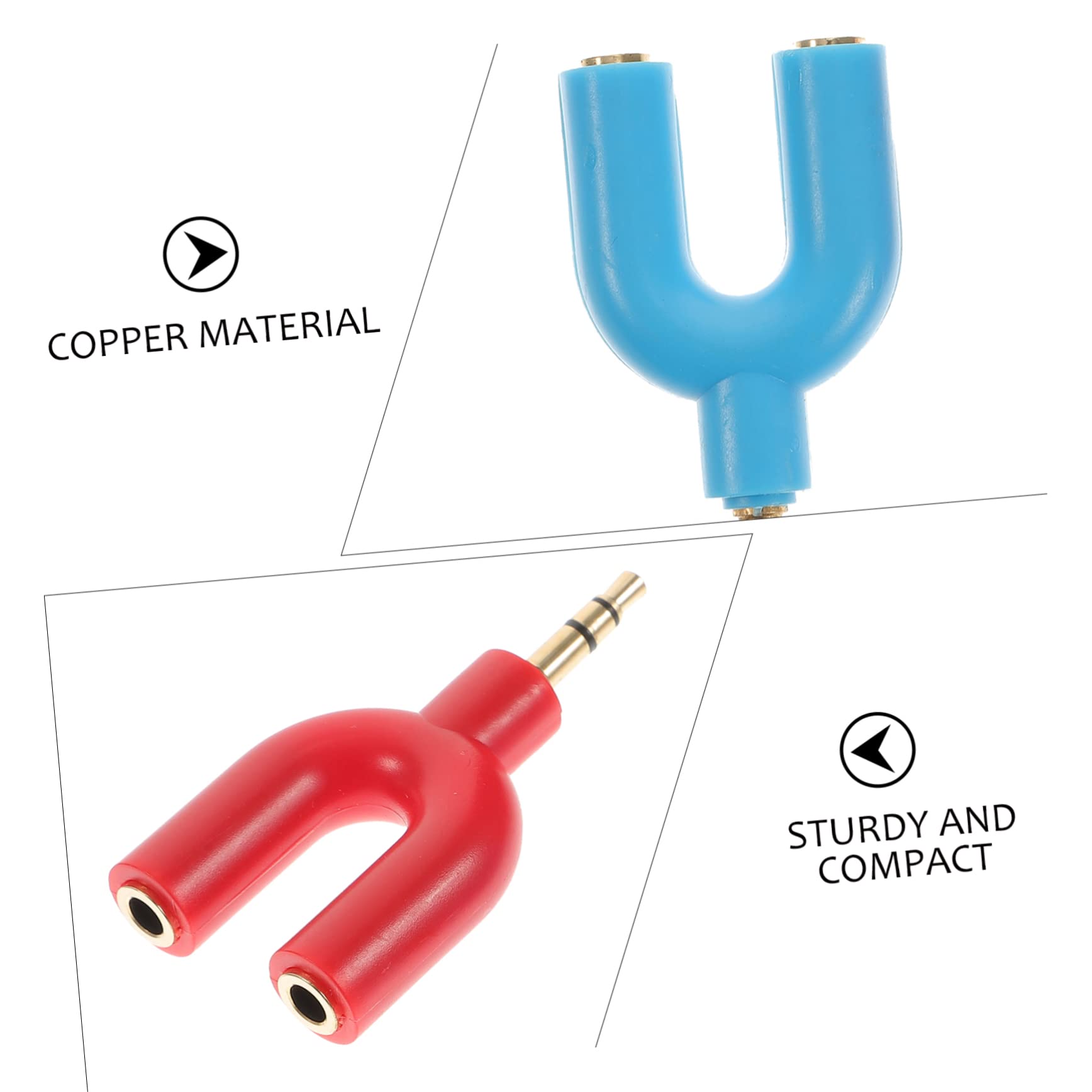 DOITOOL 24pezzi Adattatore Audio Splitter Per Cuffie Compatibile e Dispositivi Per Ascoltare e Guardare Film Colori