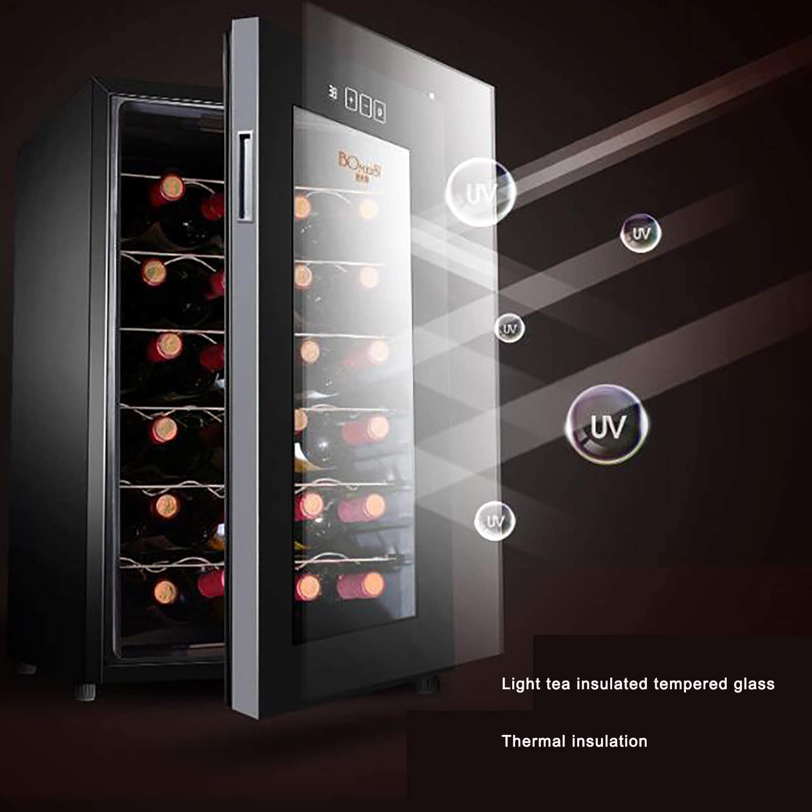 LJLZXPBUS Wine Cooler 28 Bottle Dual Zone Wine Refrigerator with Stainless Steel Tempered Glass Door Hollow Tempered Glass Insulation Fit Champagne Bottles, Fre on Fridge.com