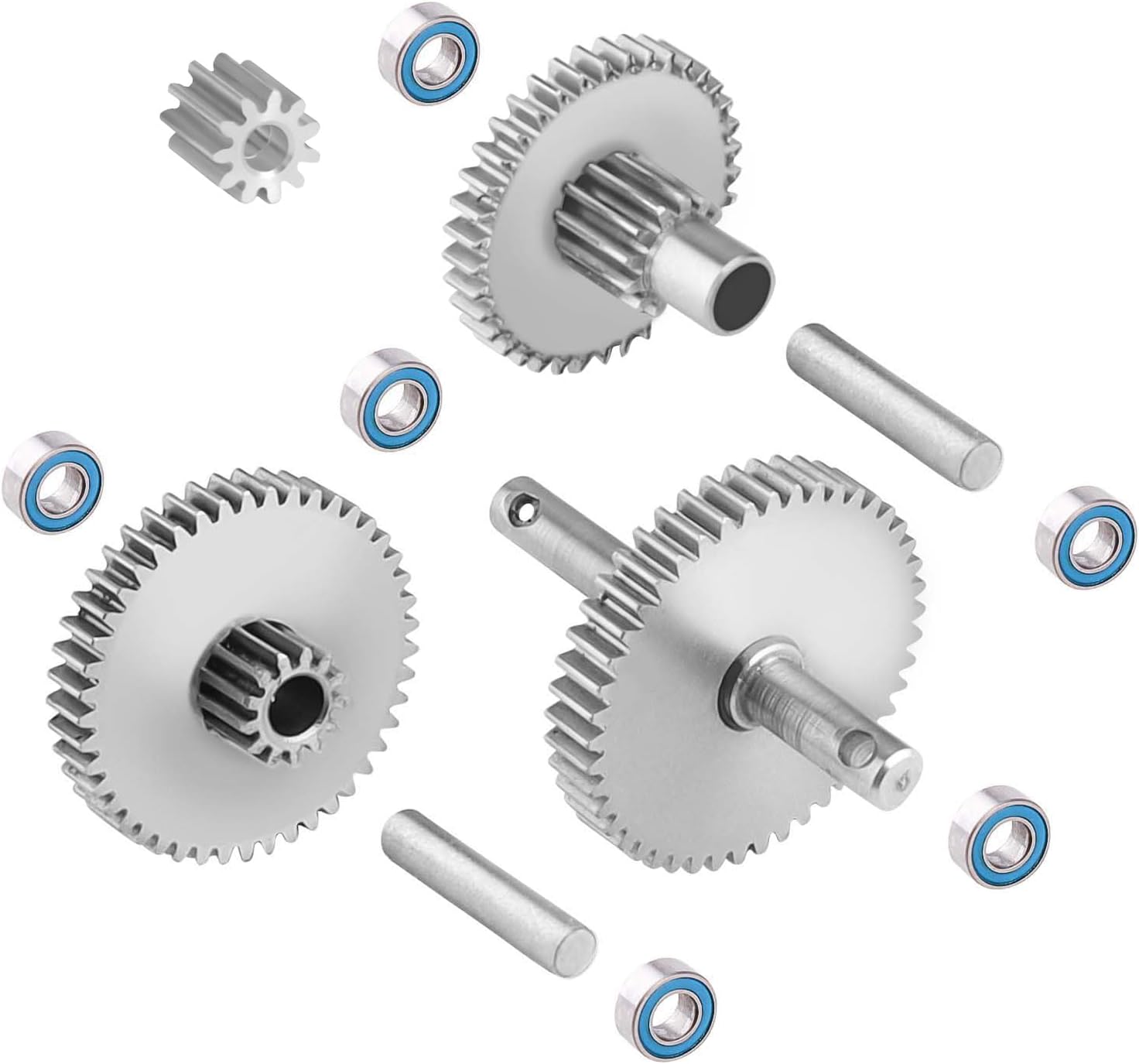 HobbyPark Metal Stainless Steel 40.3:1 Ratio Transmission Gear Pinion Set Low Gears Motor Pinion for TRX4M TRX4MT Upgrades 1/18 RC Crawler Car