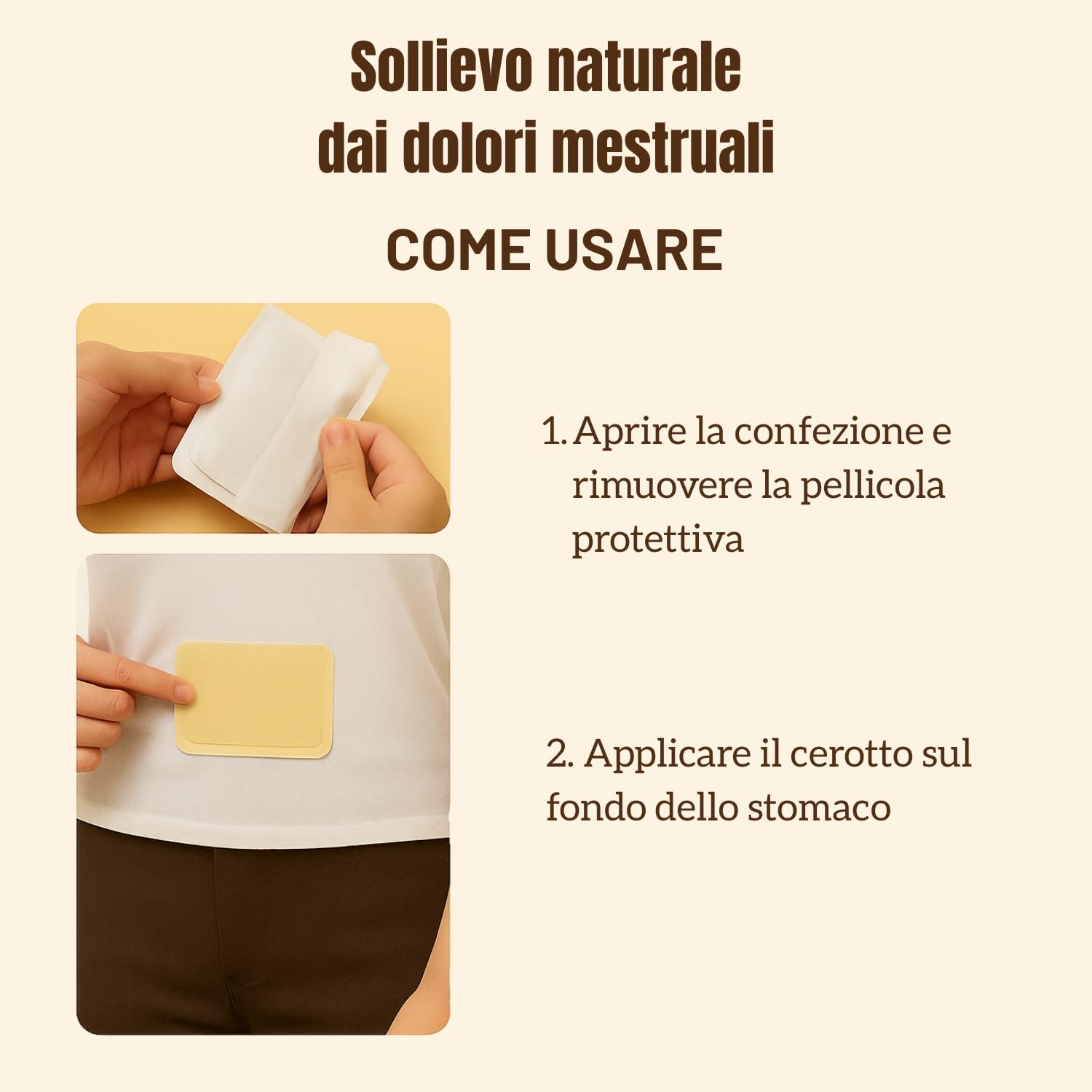 Cerotti Riscaldanti Mestruali Donna – Confezione da 10 – Profumo di Zenzero – Sollievo Crampi – Pad Termico Addominale – 52°C – Monouso (10 unità)