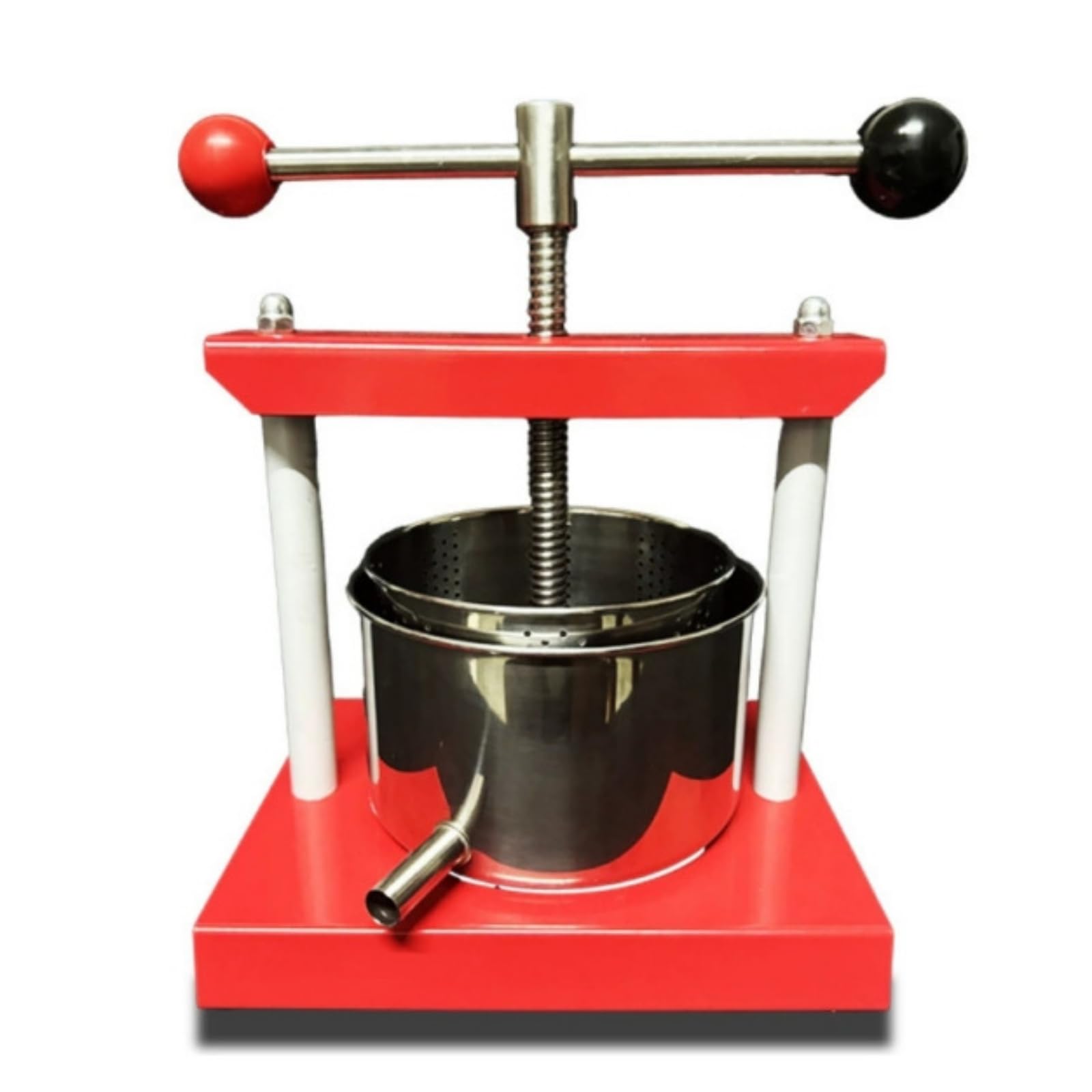 Manual Press Spremi Frutta Pressa Vino Spremiagrumi Estrattore Manuale in Acciaio Inox con E Scarico Integrato per Lavorazioni Alimentari Cucina Domestica Preparazioni Casalinghe