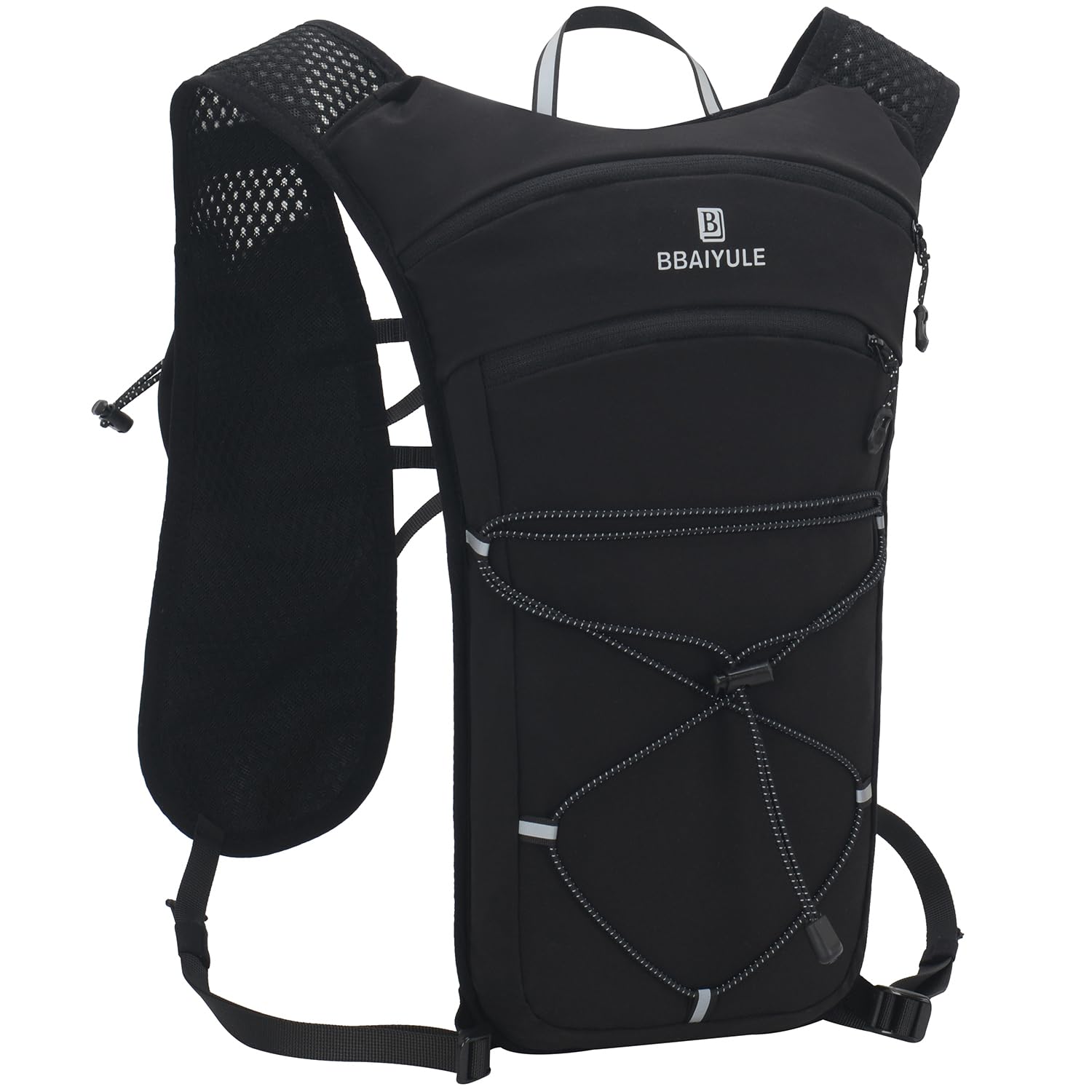 Gilet de course pour femmes et hommes, sac à dos d’hydratation avec 2 bouteilles souples de 470 ml, réfléchissant, support pour téléphone portable, léger