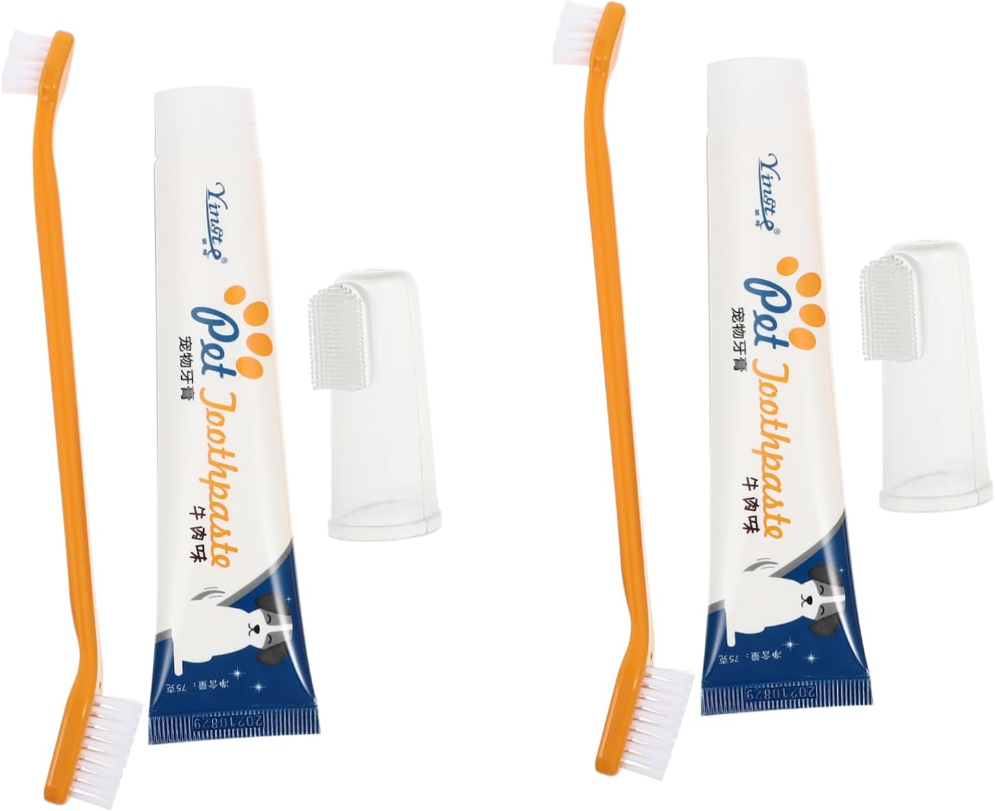 FUOYLOO 2 Sets cat and dog toothpaste set cat toothpaste