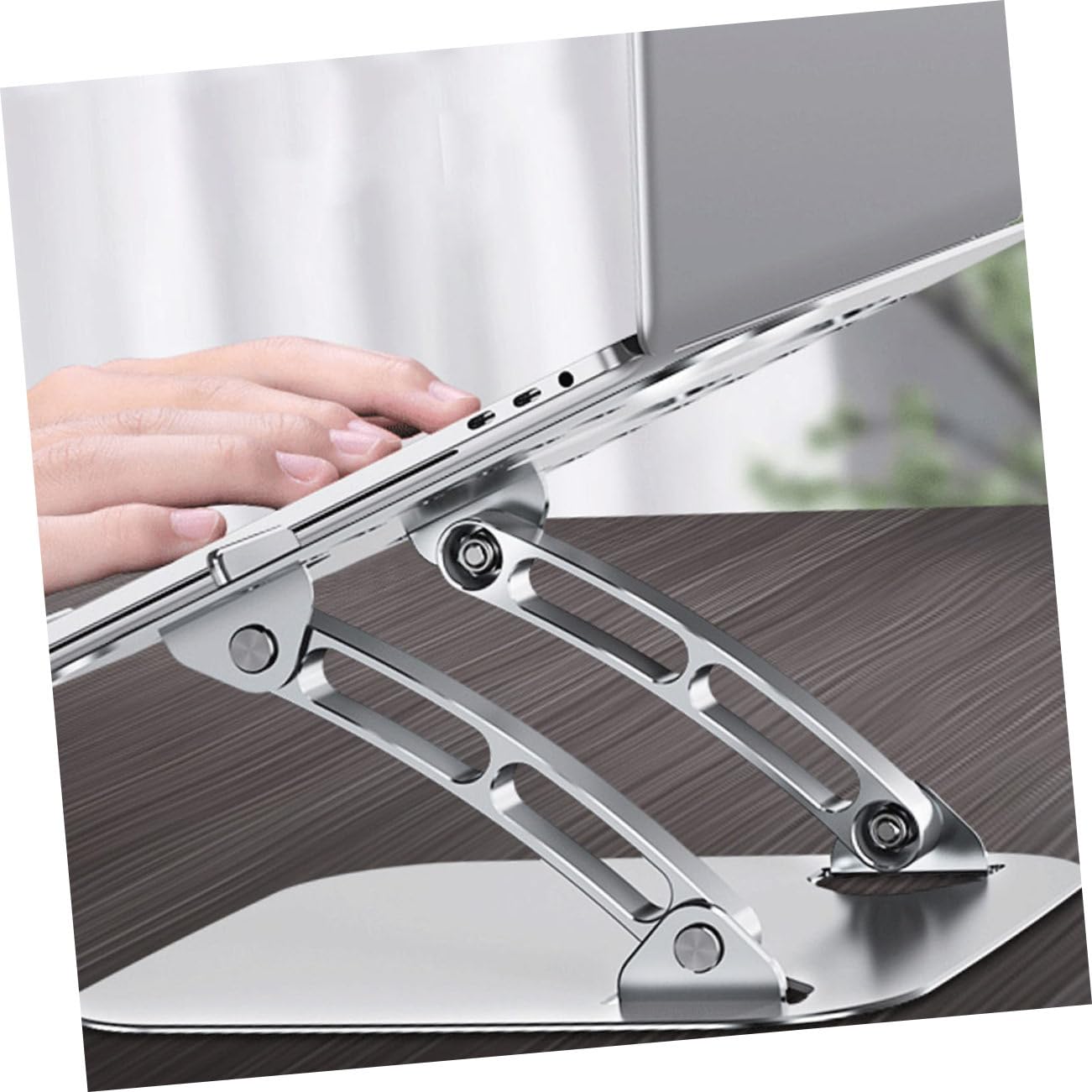 NUOBESTY Soporte Portátil para Laptop De Aleación De Aluminio con Diseño Ajustable para Escritorio Soporte Ergonómico Ventilado Compatible con Diferentes Marcas para Oficina y Hogar