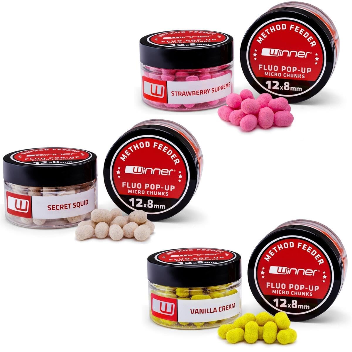 Tandem Baits Method Feeder Fluo Pop-up Micro Chunks 20g Flavor Mix No 1 Carp Bait Carp Fishing Bait for Big Fish Fishing Carp Accessories for Professionals & Hobby Anglers 3 pcs