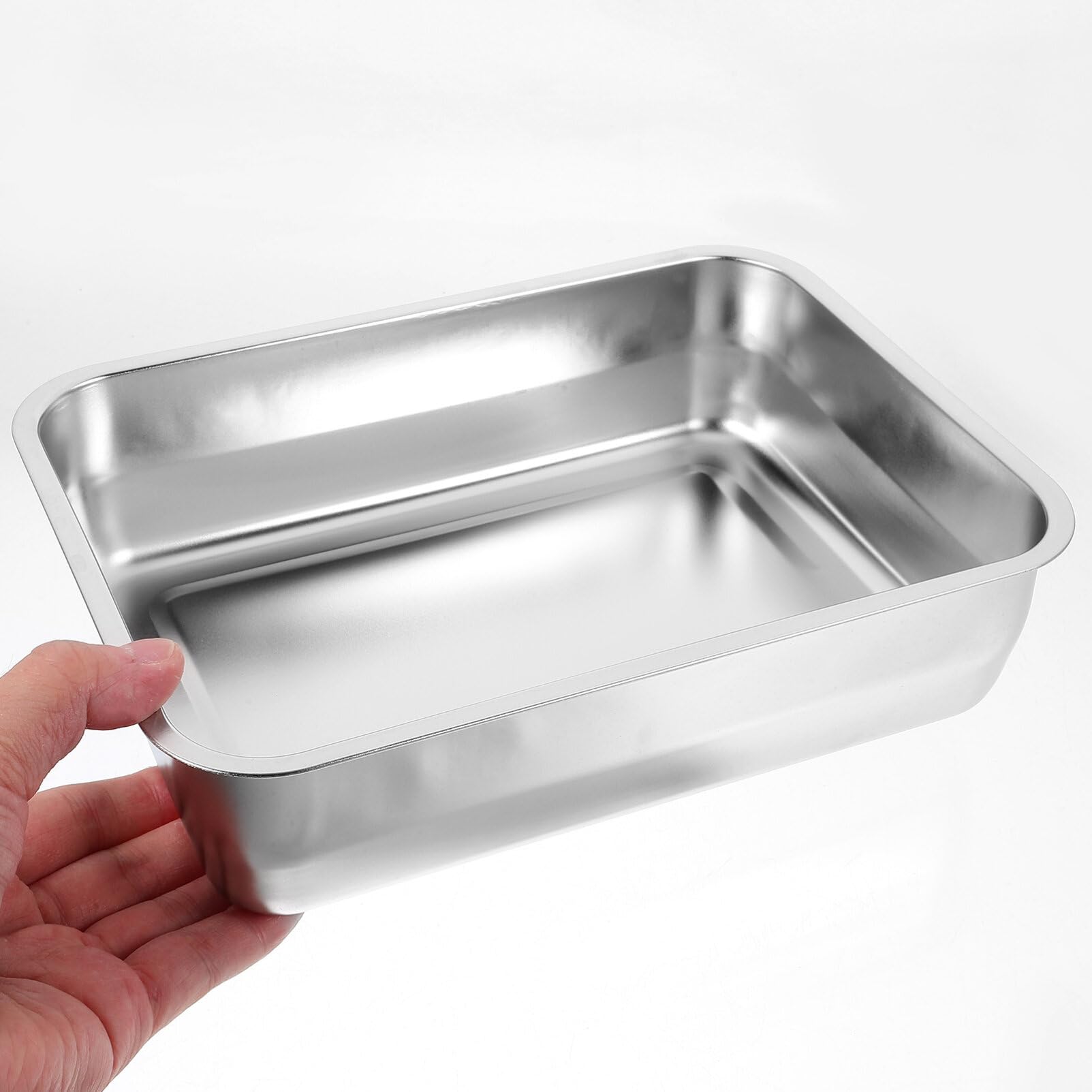 Hemoton Stainless Steel Roasting Pan Food-safe Rectangular Dish for Grilling Fish and Seafood for Home and Restaurant Use Easy to Clean Serving Tray
