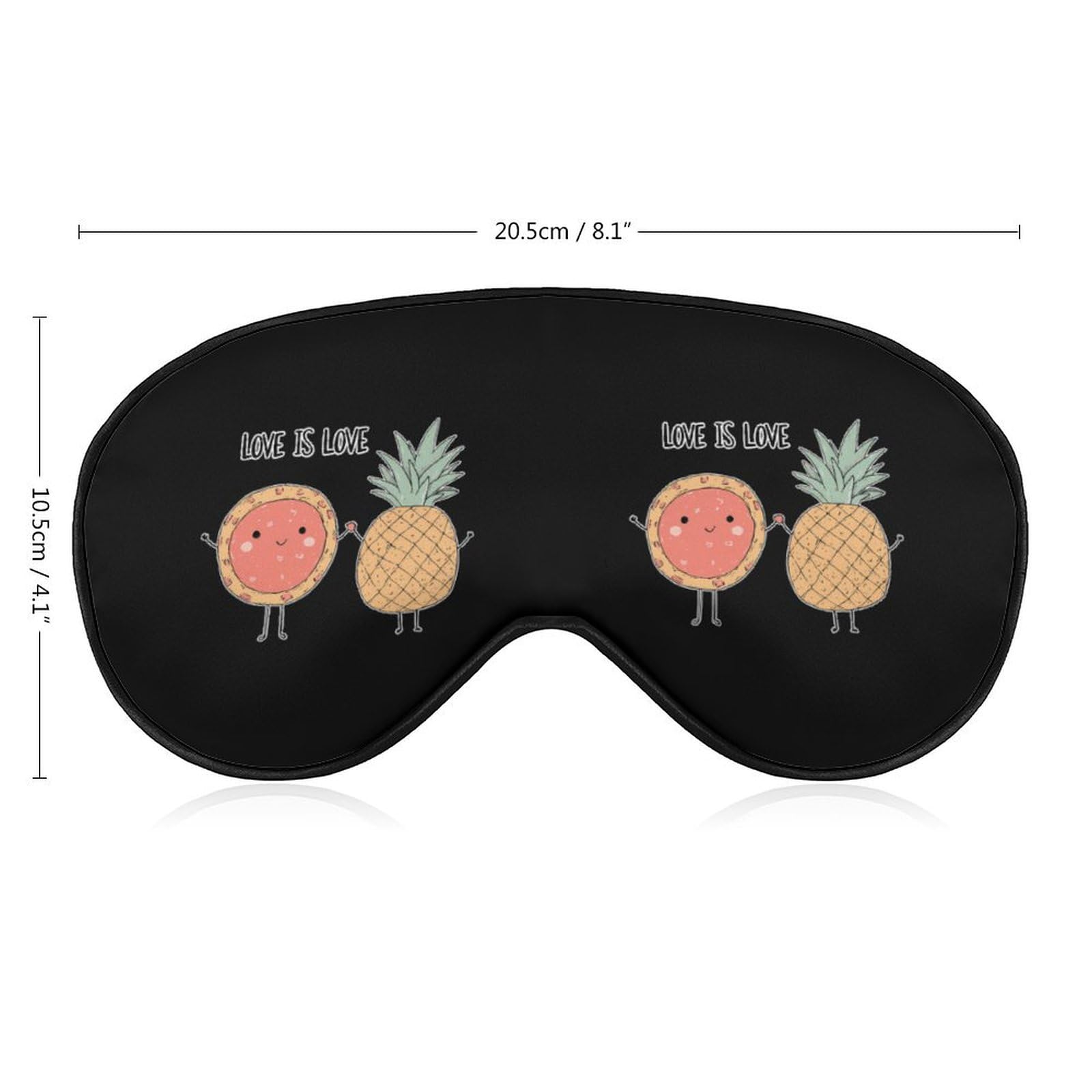 Love is Love Pineapple Pizza Sleep Mask Eye Shade Cover Adjustable Strap for Travel Lunch Break Women Men