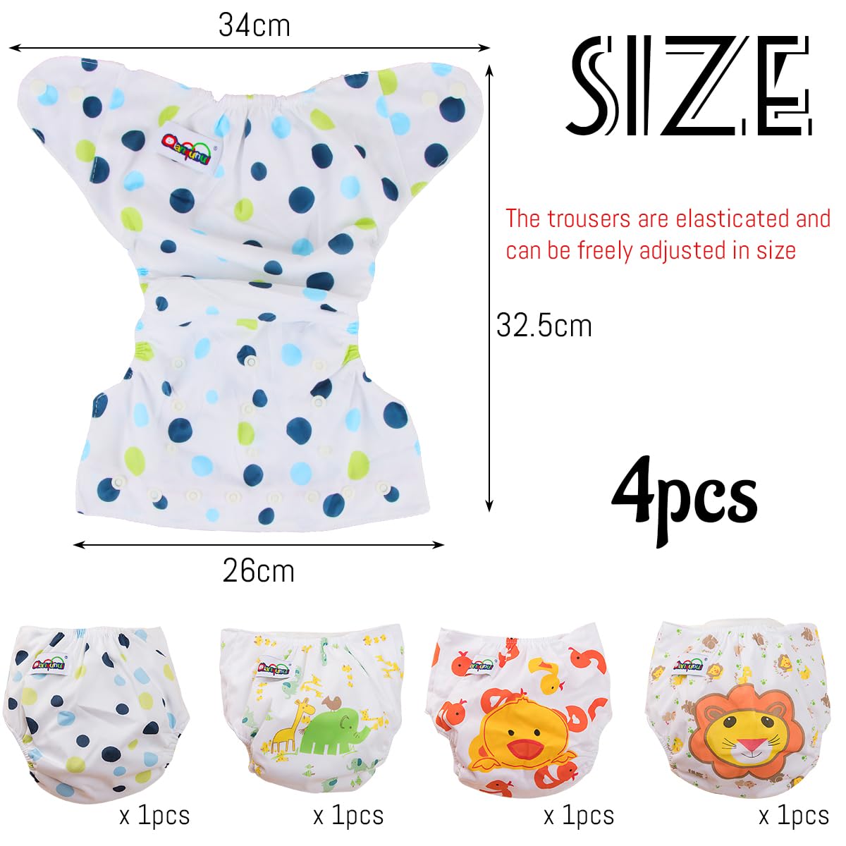 Pannolini Lavabili Inserti Pocket Elastico Regolabile Neonato Fodere Riutilizzabili