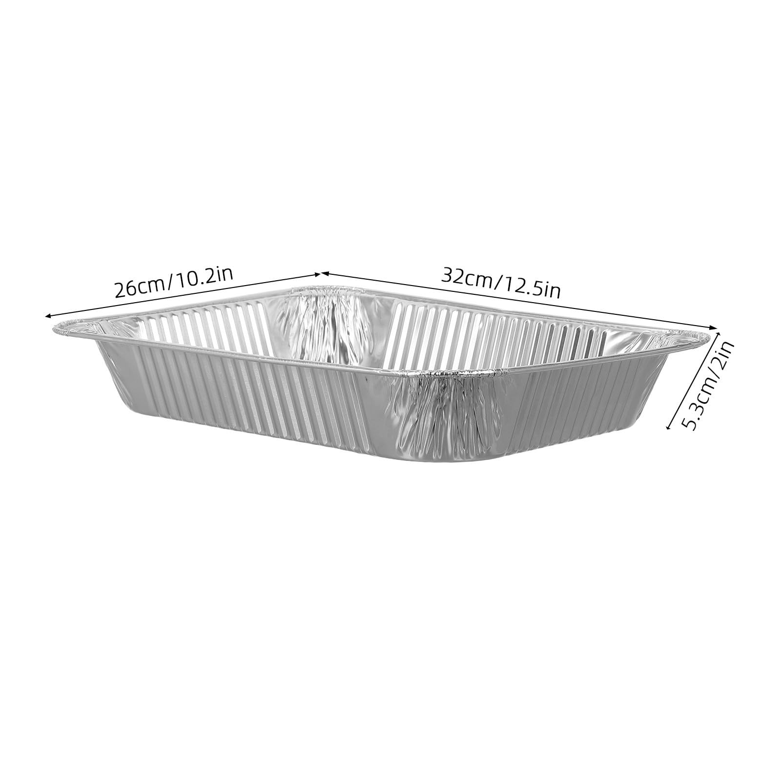 POPETPOP Bandejas Desechables de Aluminio Color Plata 30 para Hornear y Asar Alta Resistencia al Calor, Capacidad 2850ml Ideales para Barbacoas y Comida para Llevar