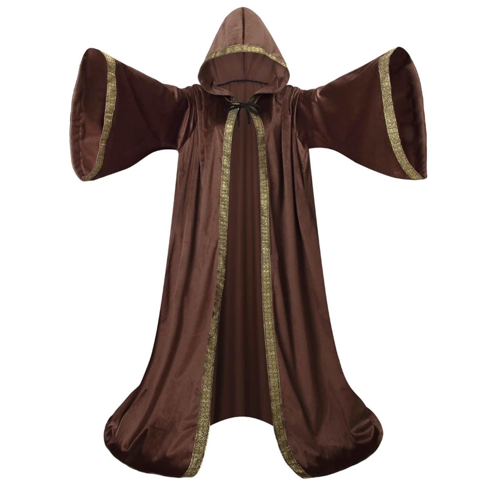Mystic Adult Wizard Robe with Dutch Velvet,Medieval Knight Hooded Cloak